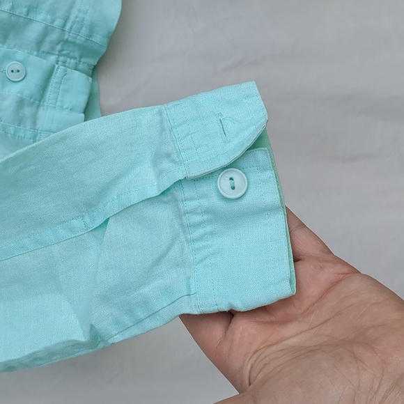 Allison Taylor blouse aqua 8 petite - Picture 5 of 10